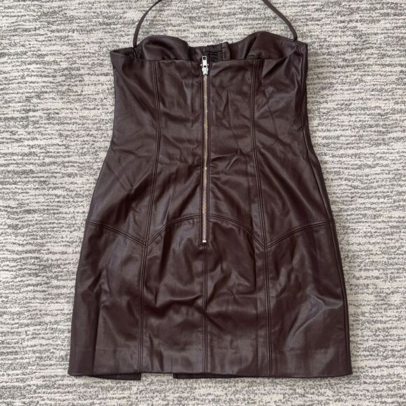 NWT H:OURS Blake Mini Dress in Dark Brown Small Revolve - Picture 6 of 14